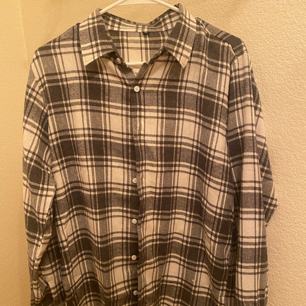 Gray and White Flannel